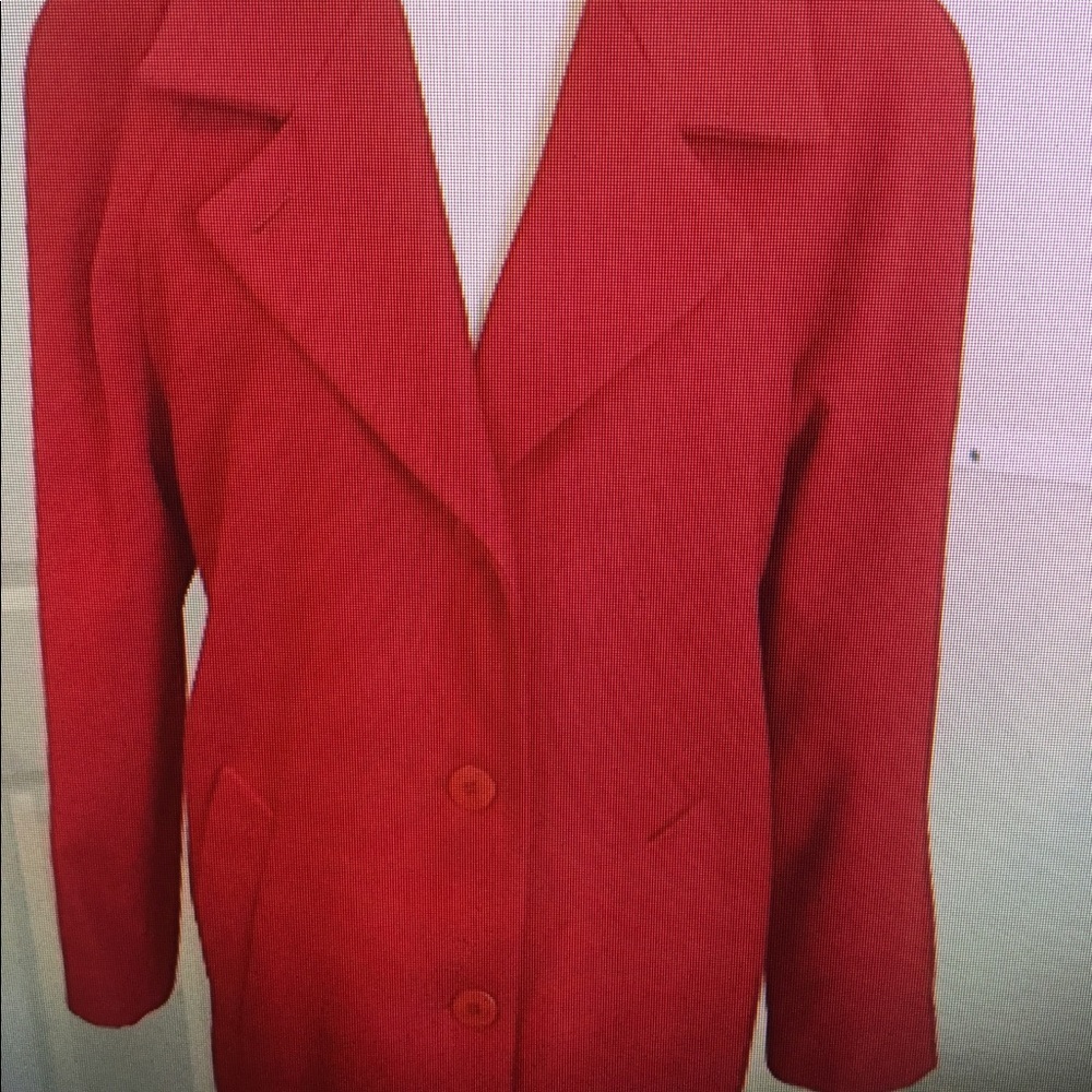 Red pea coat